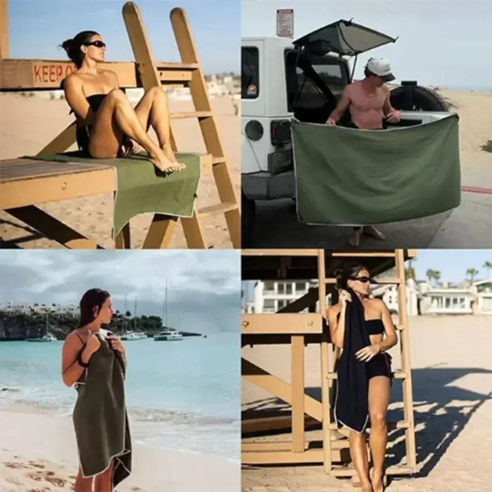 Magnetic Bath Towel Multifunctional Outdoor Magnet Towels Quick Drying Beach Towel for Surfing Swimming Changing Clothes